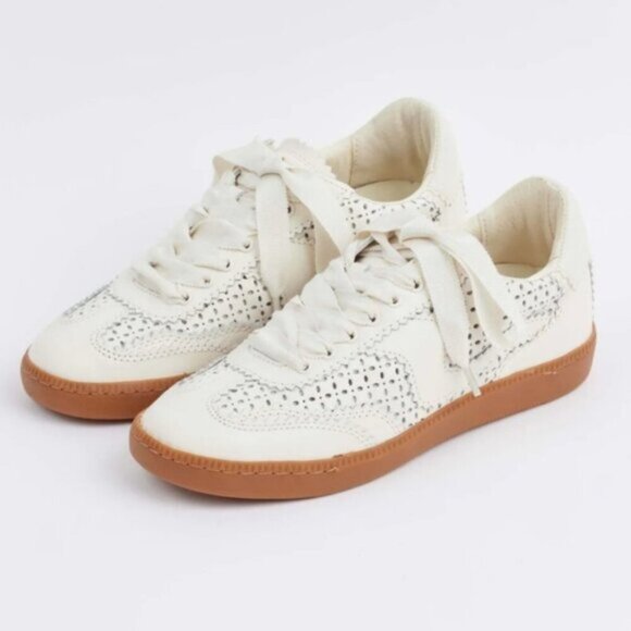 Dolce Vita Notice Eyelet Perf Sneakers White Leather - Picture 1 of 10